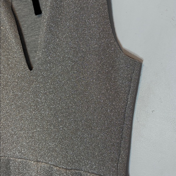 J.Crew Women's Sleeveless Lurex Silver Knit Jumpsuit wide leg Velvet Tie small - Picture 10 of 14